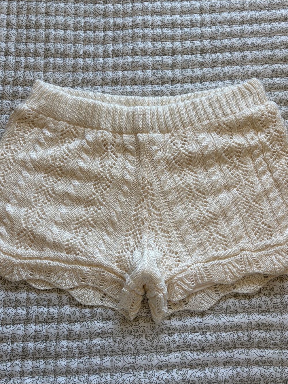 Madden girl Cream Knit Crochet Lounge Shorts